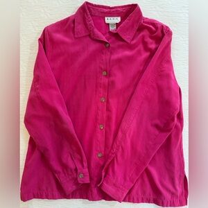 ELCC Suede Shirt Pink Button Down size XL long sleeves vintage